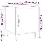 vidaXL Tables de chevet 2 Pièces sonoma gris 40x40x50cm bois d'ingénierie