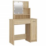 vidaXL Ensemble de coiffeuse avec LED Chêne sonoma Bois d'ingénierie