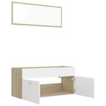 vidaXL Ensemble de meubles de bain 2 Pièces Blanc/chêne sonoma Aggloméré