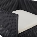 vidaXL Ensemble à manger d'extérieur 5Pièces Noir Résine tressée et verre