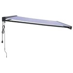 vidaXL Auvent rétractable bleu et blanc 4x3 m tissu et aluminium