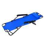 Chaise longue inclinable transat bain de soleil 2 en 1 pliant têtière amovible charge max. 136 Kg toile oxford facile d'entretien bleu