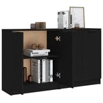 vidaXL Buffets 2 Pièces Noir 60x30x70 cm Bois d'ingénierie