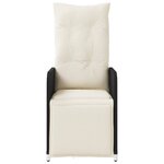 vidaXL Chaises inclinables de jardin lot de 2 et coussins noir rotin
