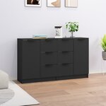vidaXL Buffets 2 Pièces Noir 60x30x70 cm Bois d'ingénierie