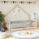 vidaXL Cadre de lit d'enfants et tiroirs 90x190 cm bois de pin massif
