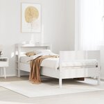 vidaXL Cadre de lit sans matelas blanc 100x200 cm bois de pin massif