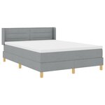 Lit tapissier vidaXL avec matelas Gris clair 140x200 cm