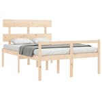 vidaXL Lit pour personne âgée et tête de lit 140x200 cm bois massif