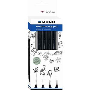 Feutre fin MONO drawing pen 'Bold Set'  set de 4 TOMBOW