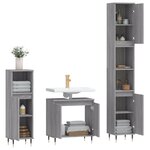 vidaXL Ensemble d'armoires de salle de bain 3 Pièces sonoma gris