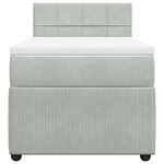vidaXL Sommier à lattes de lit et matelas Gris clair 90x190 cm Velours