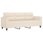 vidaXL Ensemble de canapés 3 Pièces avec coussins Beige Tissu microfibre