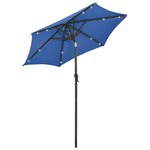 vidaXL Parasol avec lumières LED Bleu azuré 200x211 cm Aluminium