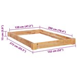 vidaXL Cadre de lit sans matelas bois de chêne massif 120x200 cm