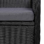 vidaXL Ensemble à manger d'extérieur 7 Pièces Résine tressée Noir