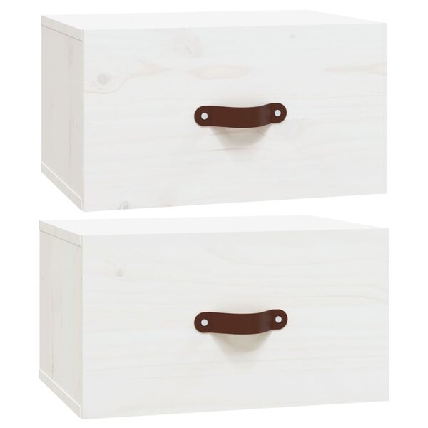 vidaXL Tables de chevet murales 2 Pièces Blanc 40x29 5x22 cm