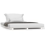 vidaXL Cadre de lit Blanc 120x190 cm Bois de pin massif