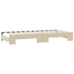 vidaXL Lit de jour avec gigogne et tiroirs crème 100x200 cm tissu