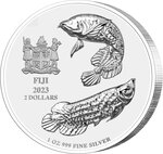 Monnaie en argent 2 dollars g 31.1 (1 oz) millésime 2023 arowana