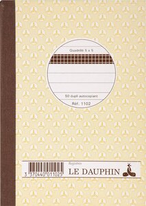 Manifold autocopiant quadrillé 148x105 mm 50 feuillets dupli LE DAUPHIN