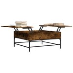 vidaXL Table basse chêne fumé 95x95x45 cm bois d'ingénierie et métal