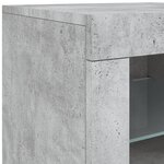 vidaXL Buffet avec lumières LED gris béton 181 5x37x67 cm