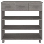vidaXL Table console HAMAR Gris clair 90x35x90 cm Bois massif de pin