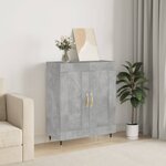 vidaXL Buffet gris béton 69 5x34x90 cm bois d'ingénierie