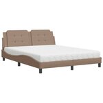 vidaXL Lit avec matelas cappuccino 160x200 cm similicuir