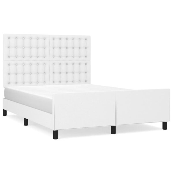 vidaXL Cadre de lit avec tête de lit Blanc 140x200 cm Similicuir