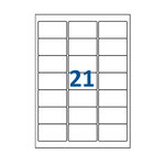 Lot de 200 Planches étiquettes autocollantes pour Timbres sur feuille A4 : 63 5 x 38 1 mm (21 étiquettes par feuille)