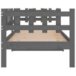 vidaXL Lit de jour Gris 90x200 cm Bois de pin massif