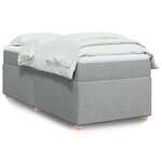 vidaXL Sommier à lattes de lit et matelas Gris clair 90x190 cm Tissu