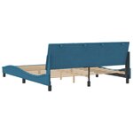 vidaXL Cadre de lit avec tête de lit bleu 180x200 cm velours