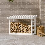 vidaXL Support pour bois de chauffage Blanc 108x64 5x78 cm Bois de pin