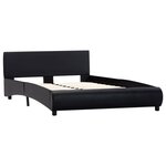 vidaXL Cadre de lit Noir Similicuir 140x200 cm