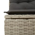 vidaXL Canapé de jardin et coussins 4 places gris clair résine tressée