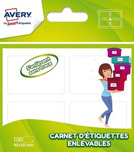 Carnet d'étiquettes décollables