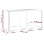 vidaXL Boîte de rangement à disques vinyle Chêne fumé 71x34x36 cm Bois