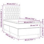 vidaXL Sommier à lattes de lit avec matelas Bleu 90x190 cm Tissu