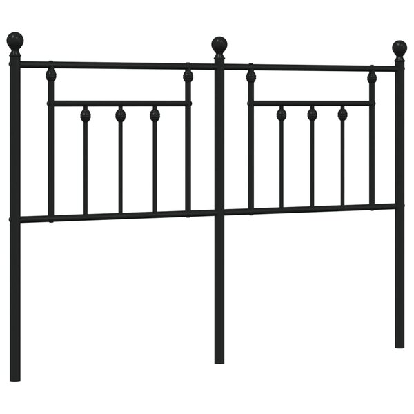 vidaXL Tête de lit métal noir 150 cm