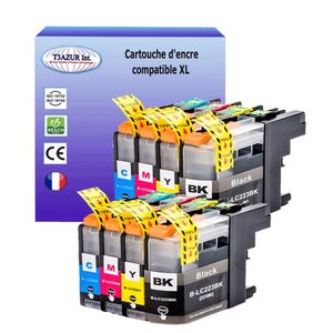 T3AZUR- Lot de 8 Cartouches compatibles avec Brother LC223 XL pour Brother DCP-J4120DW DCP-J562DW