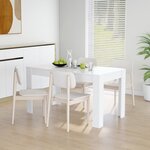 vidaXL Table à manger Blanc 140x74 5x76 cm Bois d'ingénierie