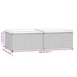 vidaXL Repose-pieds de jardin coussins lot de 2 marron résine tressée