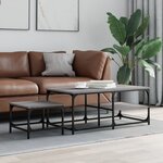 vidaXL Tables basses gigognes 2 Pièces sonoma gris bois d'ingénierie