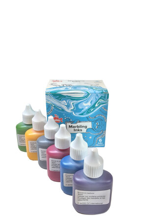 Marbling base huile 6 couleurs métal 25ml