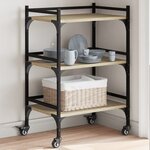vidaXL Chariot de cuisine chêne sonoma 50x35x75 5 cm bois d'ingénierie