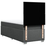vidaXL Sommier à lattes de lit avec matelas Gris foncé 100x200cm Tissu