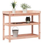 vidaXL Table de rempotage avec étagères bois massif de douglas